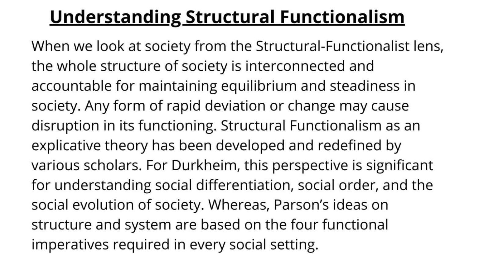 structural functionalism sociology theory